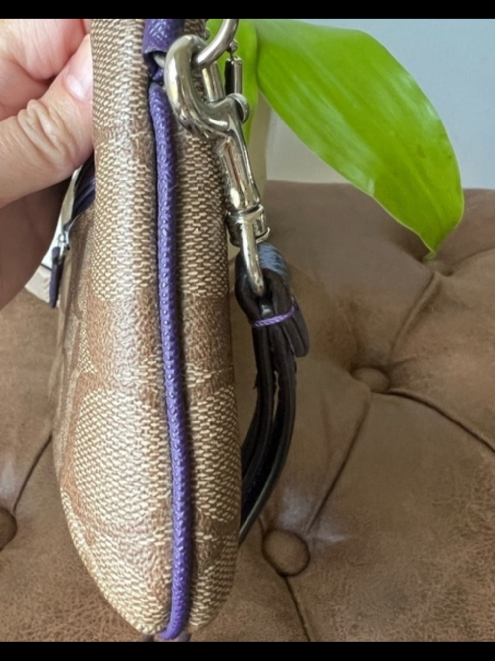 Coach Peyton Signature Go- Go Canvas Wristlet in Khaki - 8.5×4.5 (H1481) - Picture 9 of 11